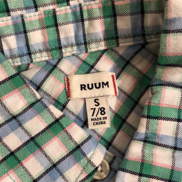 RUUM Boys or Kid’s Flannel Button Down Shirt, size Small 7/8 - Picture 6 of 10